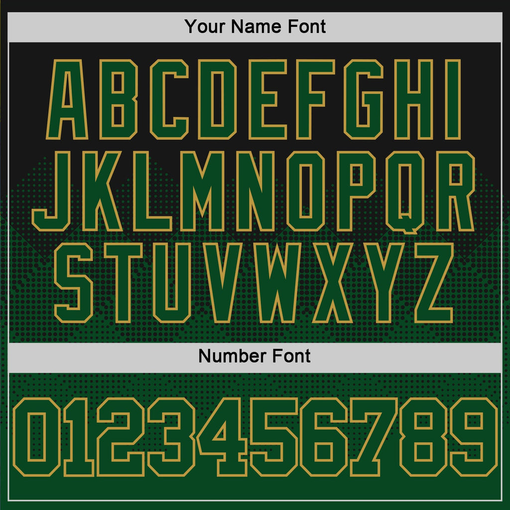 Custom Black Green-Old Gold Fade Fashion Round Neck Sublimation Basketball Suit Jersey