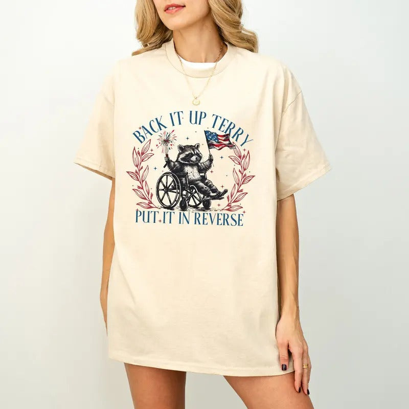Back Up Terry Shirt America Shirt Retro 4th July Shirt USA Shirt Independence Day Shirt 1776 Shirt Funny Raccoon Shirt T-Shirts