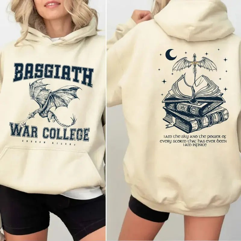 Basgiath War College 2 Sided Fourth Wing Shirt Empyrean Violet Sorrengail Fantasy Book Fourth Wing Teestyle{N002}2 T-Shirts