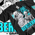 Berserk Griffith Japanese Anime Strip Guts Armour Horror Shirt T-Shirts