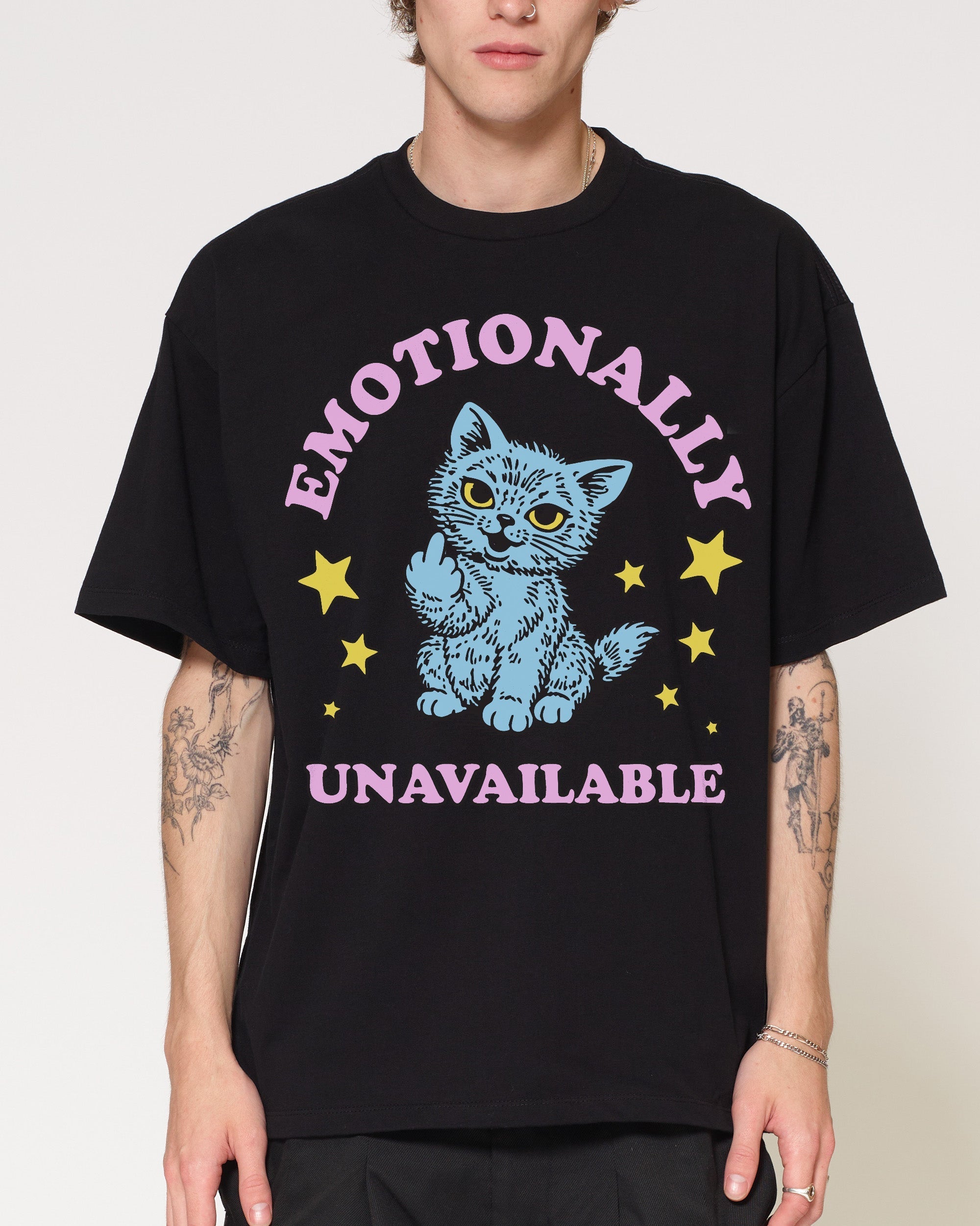 Emotionally Unavailable Cat Oversized Tee
