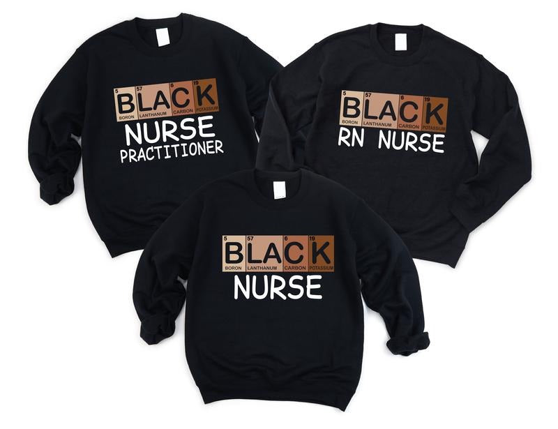 Black Nurse Crew Personalized Nurse Black History Month Nursing Student African American Nurse Nurse Appreciation T-Shirts