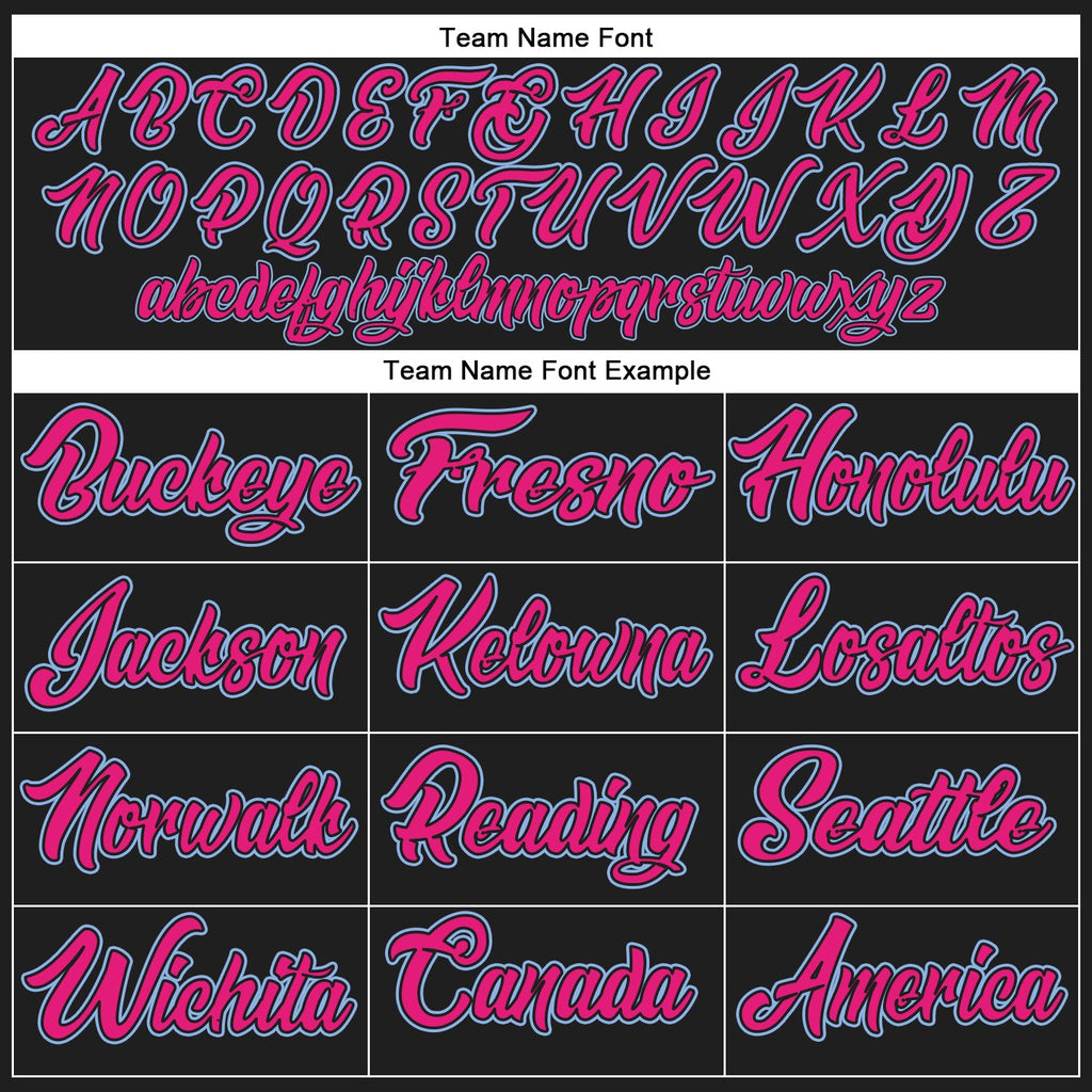 Custom Black Light Blue-Hot Pink Authentic Baseball Jersey