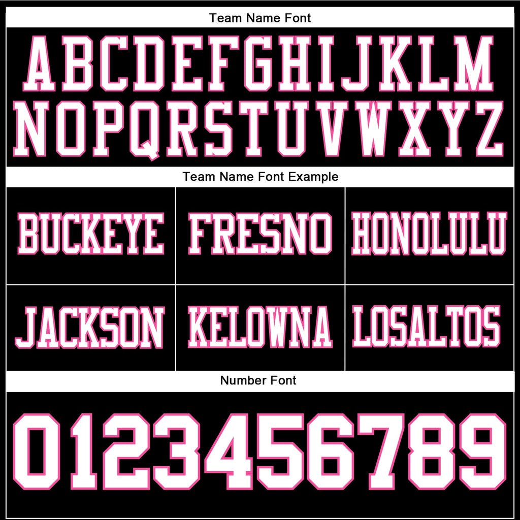 Custom Black White-Pink Authentic Football Jersey