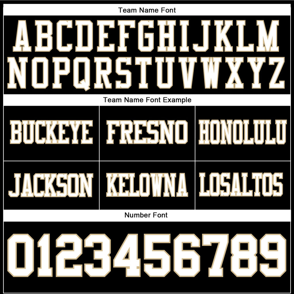 Custom Black White-Vegas Gold Authentic Football Jersey