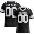Custom Black White-Silver Authentic Football Jersey