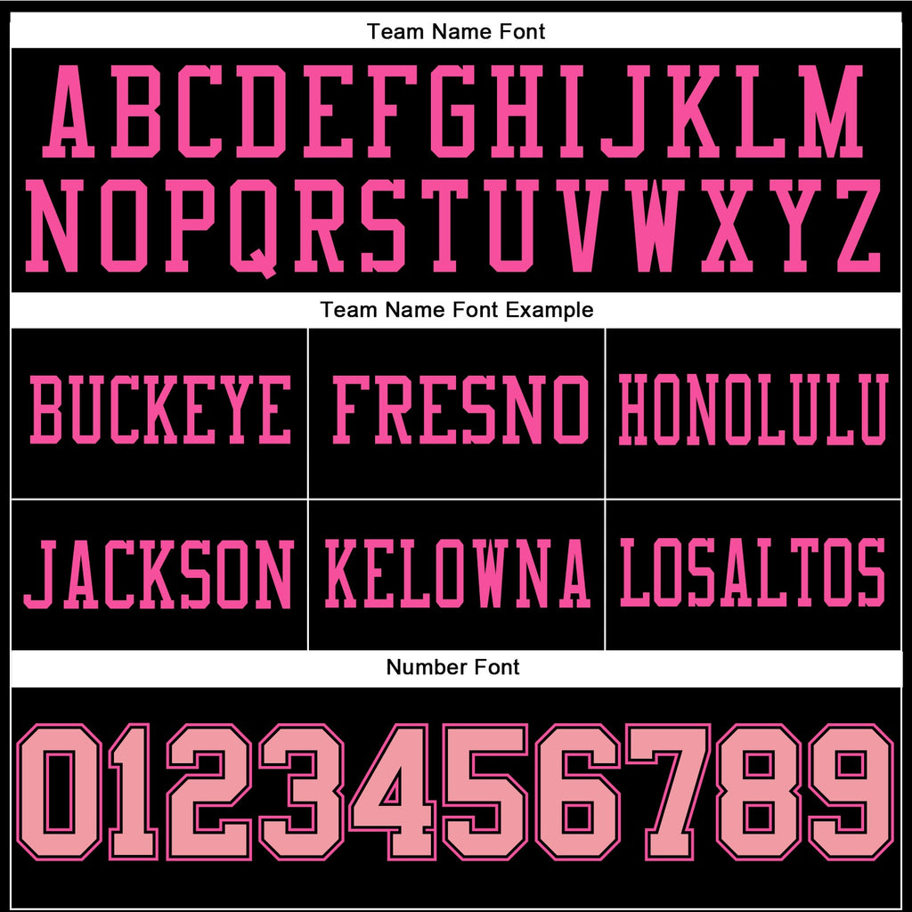 Custom Black Medium Pink-Pink Authentic Football Jersey