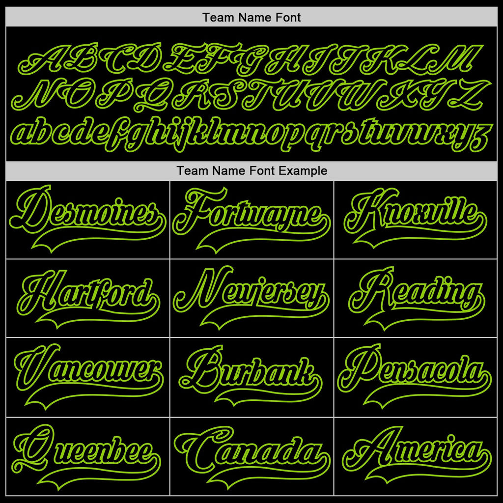Custom Black Neon Green Hockey Lace Neck Jersey