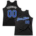 Custom Black Thunder Blue-White Authentic Throwback Basketball Jersey