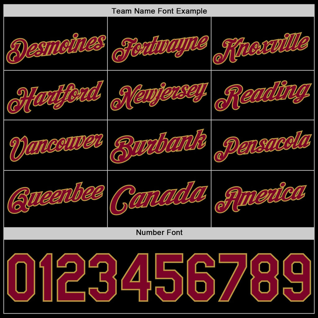 Custom Black Maroon-Old Gold Authentic Basketball Jersey