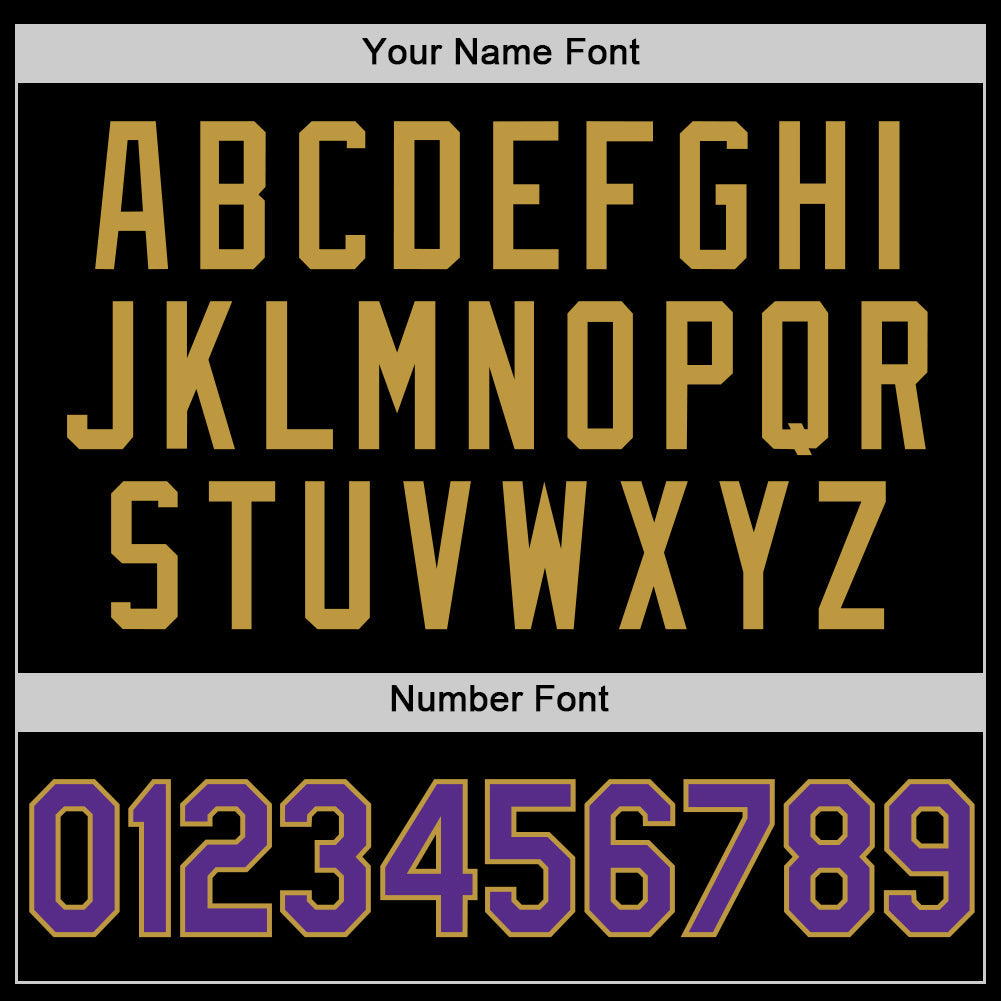 Custom Black Purple-Old Gold Authentic Basketball Jersey