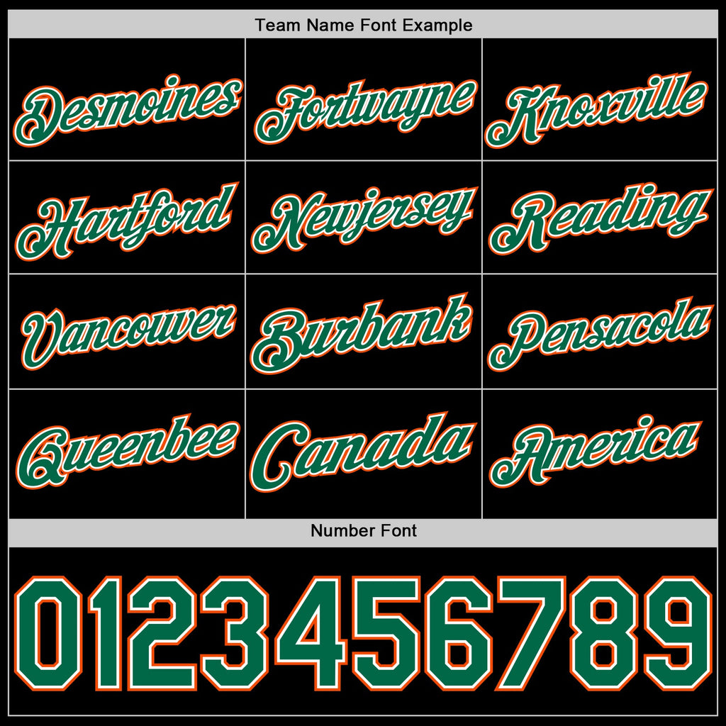 Custom Black Kelly Green White-Orange Authentic Basketball Jersey