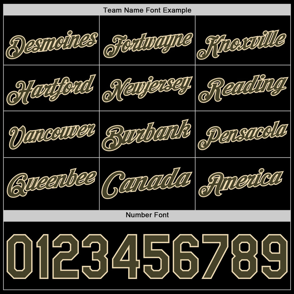 Custom Black Olive-Cream Authentic Basketball Jersey