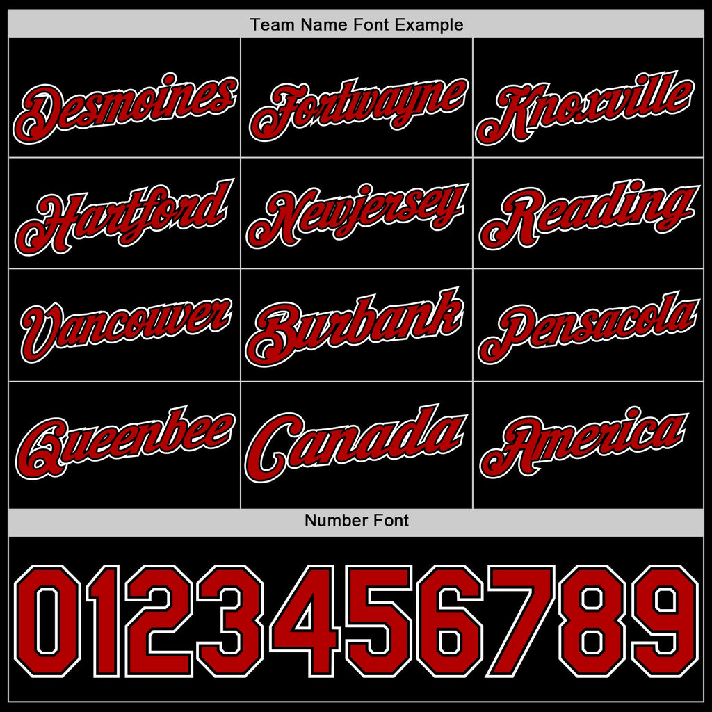 Custom Black Red-White Authentic Basketball Jersey