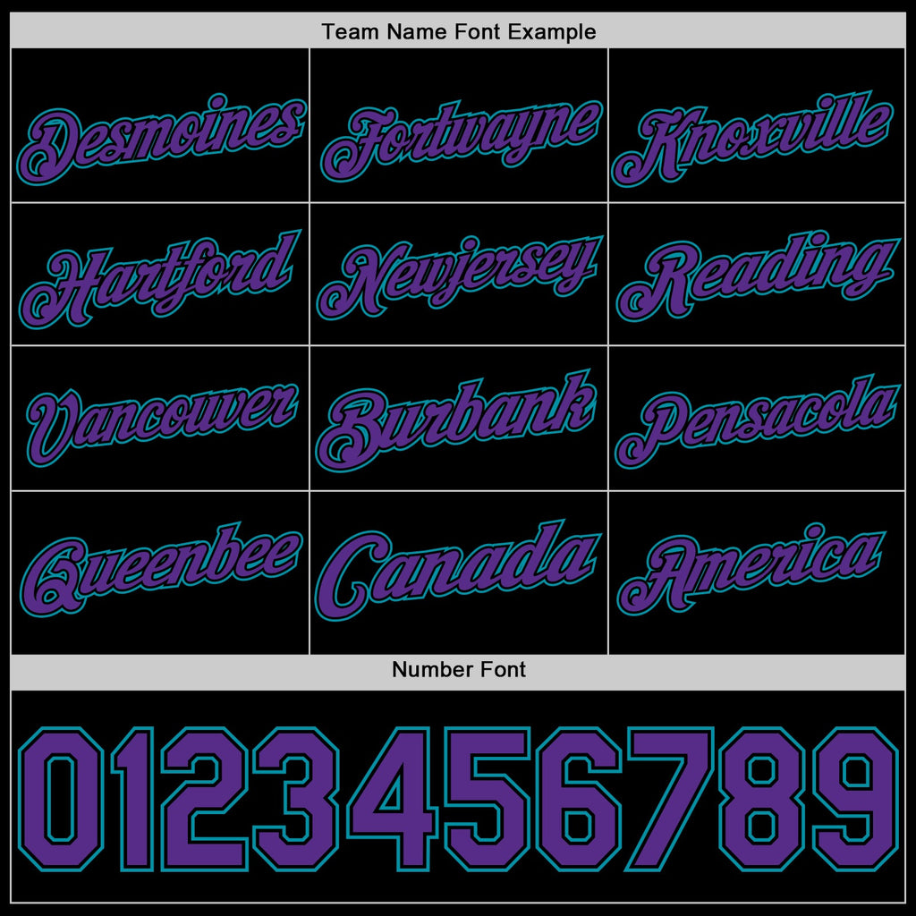 Custom Black Purple-Teal Authentic Basketball Jersey