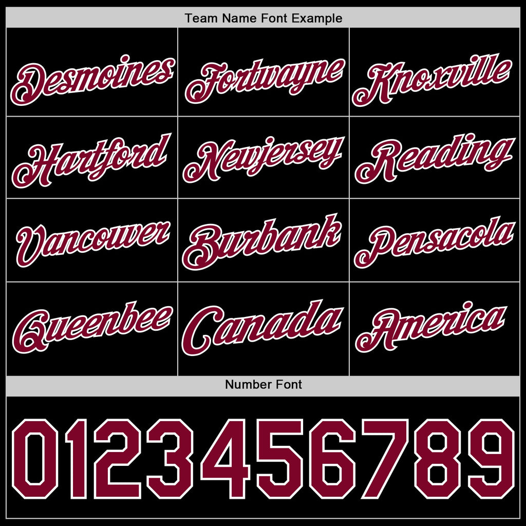 Custom Black Maroon-White Authentic Basketball Jersey