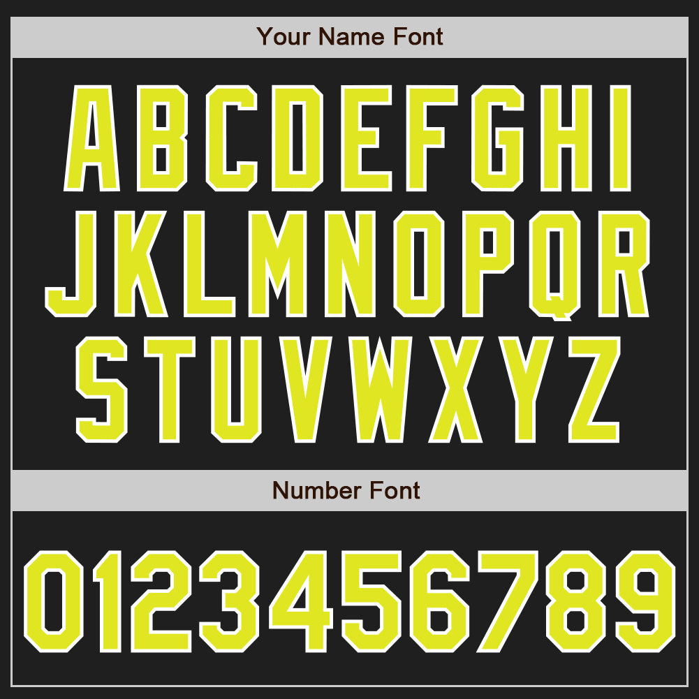 Custom Black Neon Yellow-White Authentic Baseball Jersey