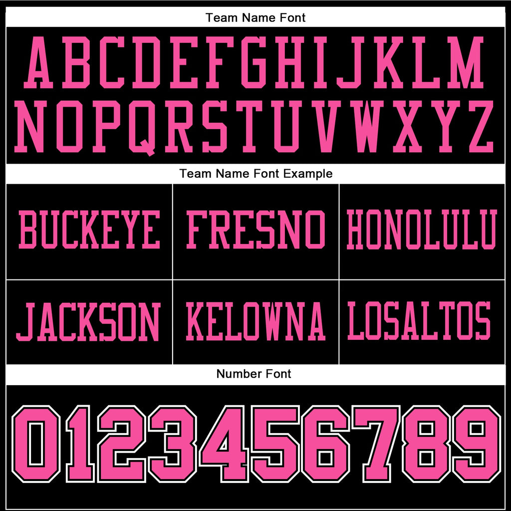 Custom Black Pink-White Authentic Football Jersey