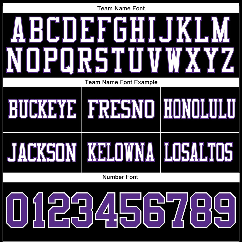 Custom Black Purple-White Authentic Football Jersey
