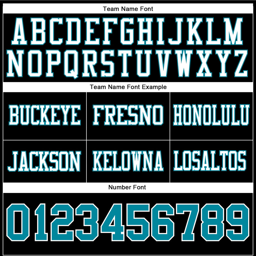Custom Black Teal-White Authentic Football Jersey