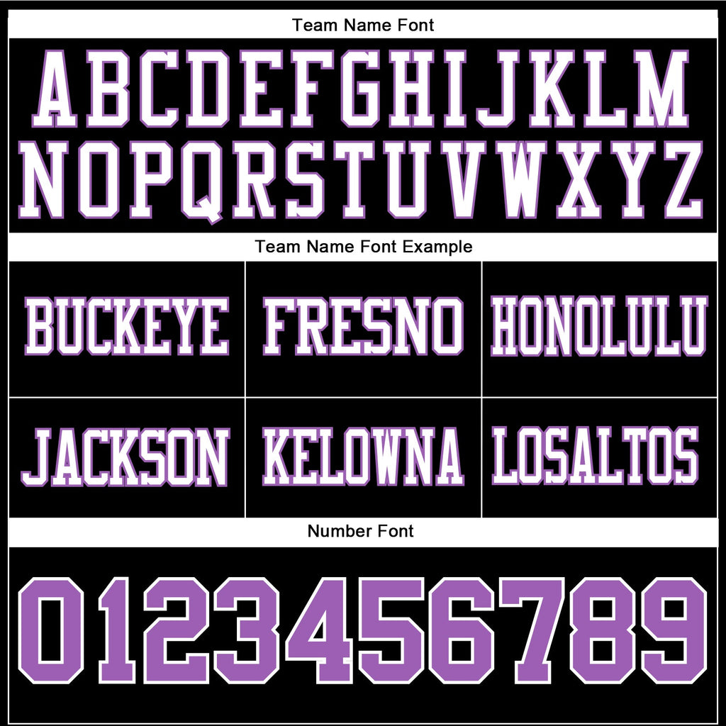 Custom Black Medium Purple-White Authentic Football Jersey