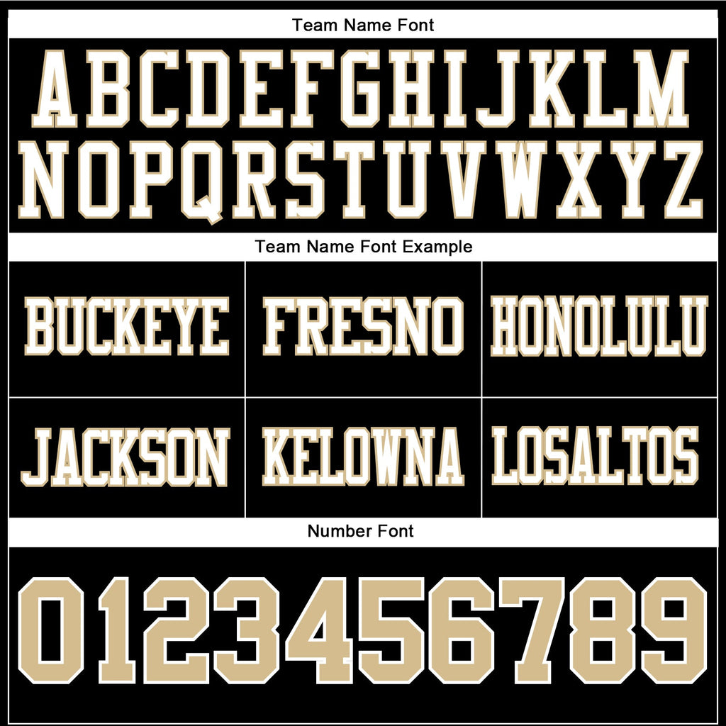 Custom Black Vegas Gold-White Authentic Football Jersey