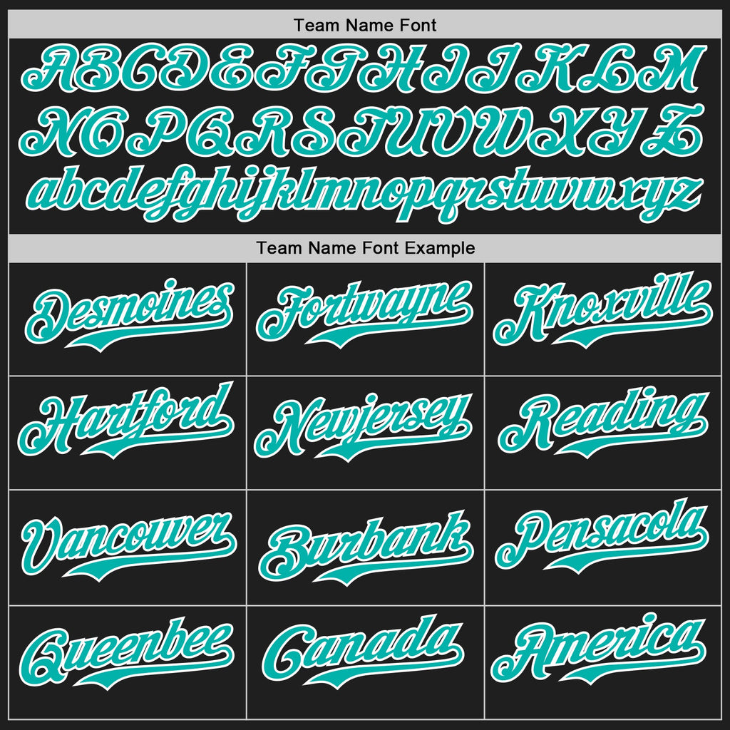 Custom Black Aqua-White Authentic Baseball Jersey