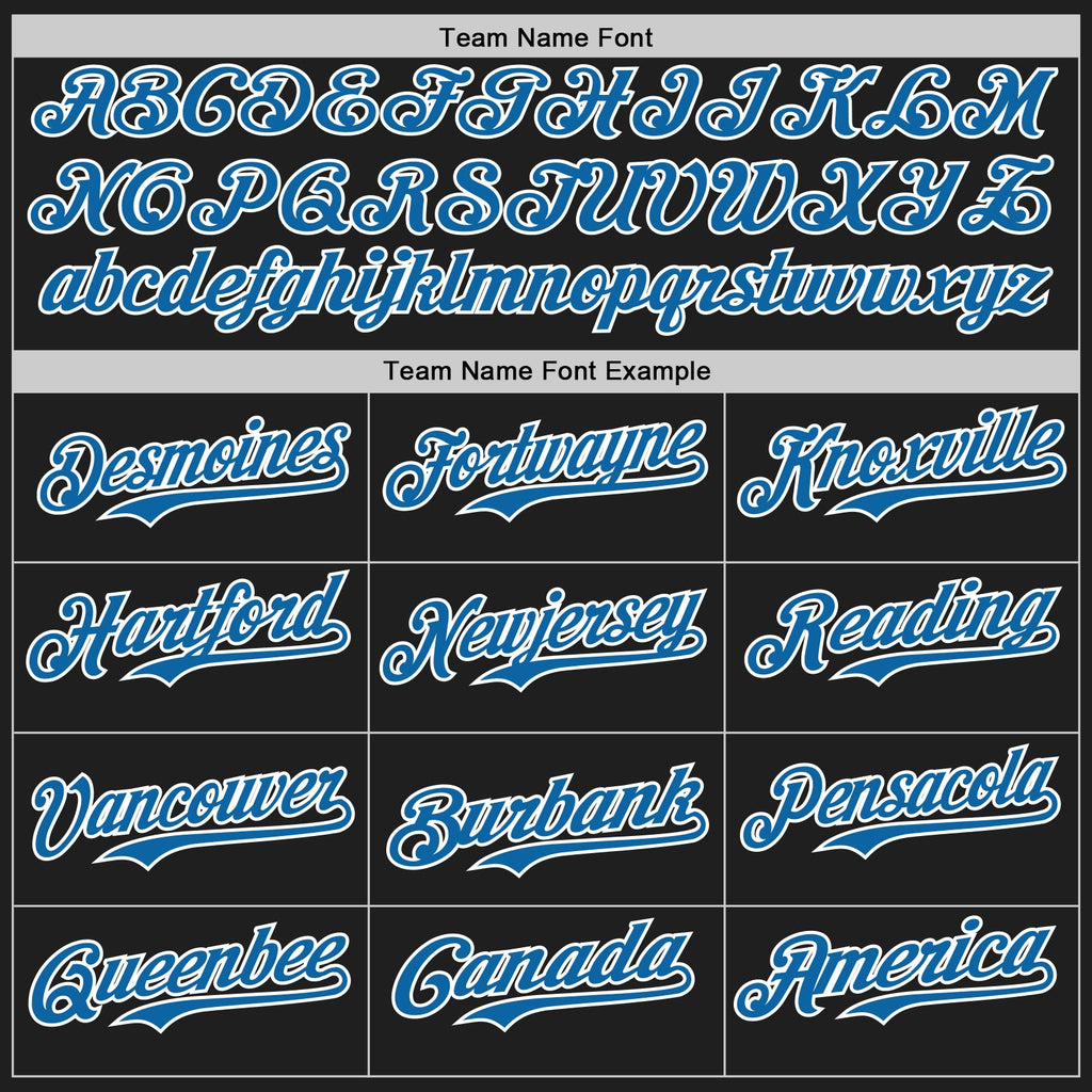 Custom Black Blue-White Authentic Baseball Jersey