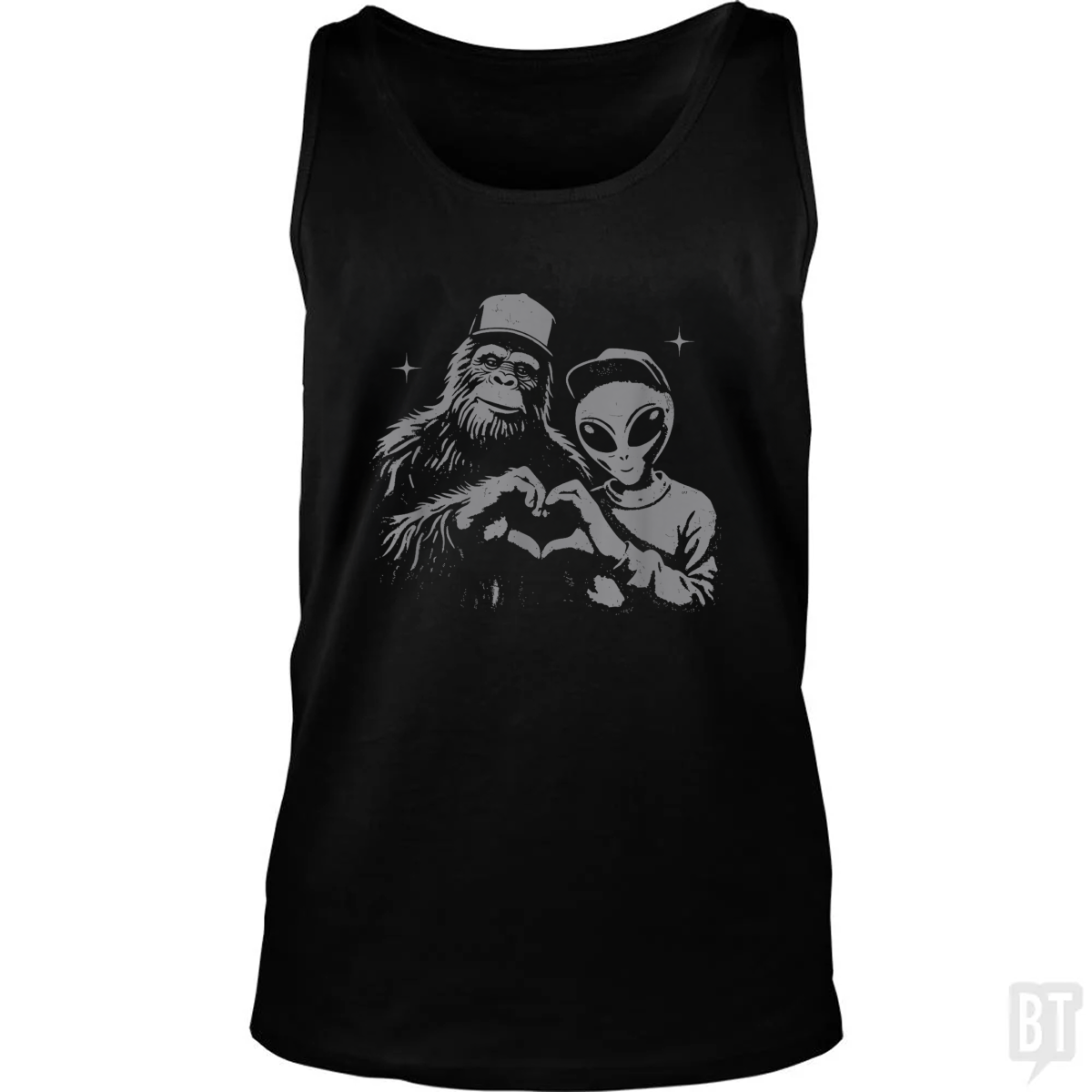 Bigfoot And Alien Tank Top