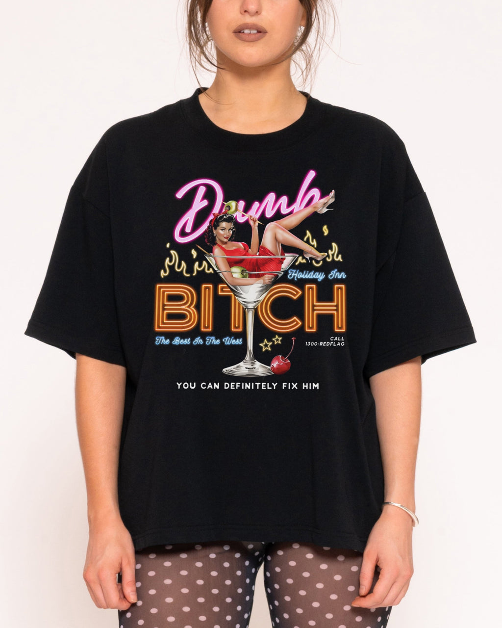 Dumb Bitch Hotel Boxy Crop Tee