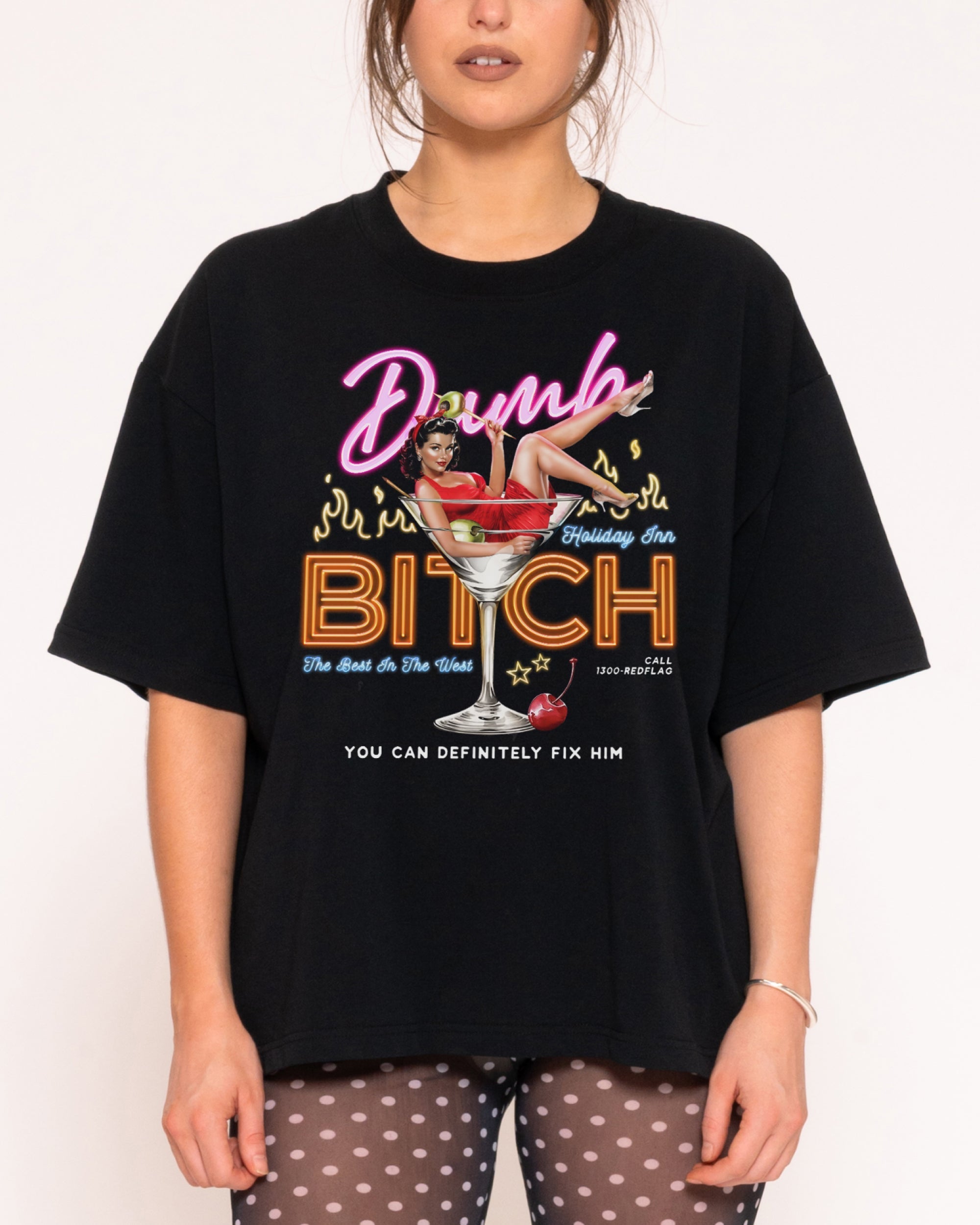 Dumb Bitch Hotel Boxy Crop Tee
