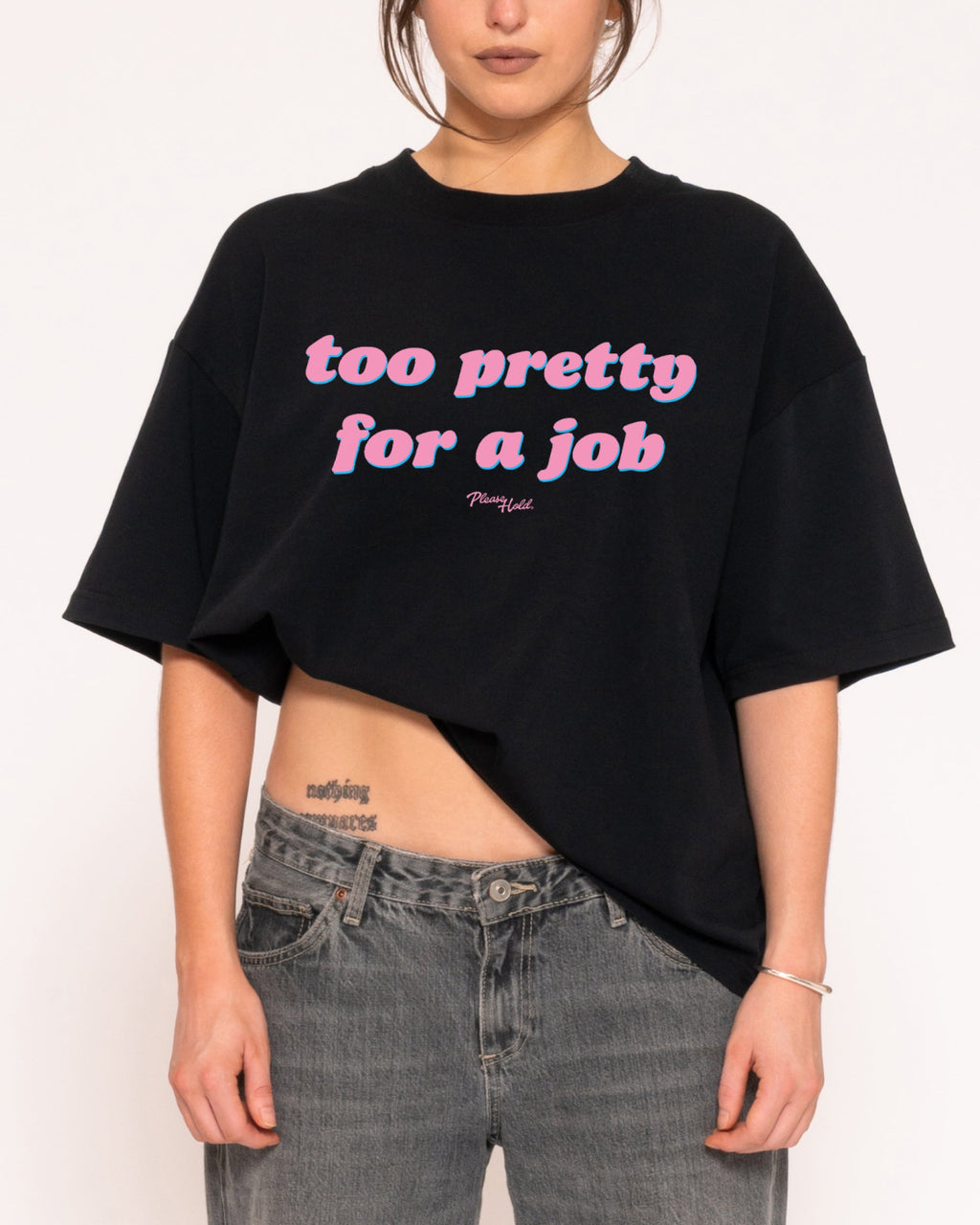 Too Pretty For A Job Boxy Crop Tee