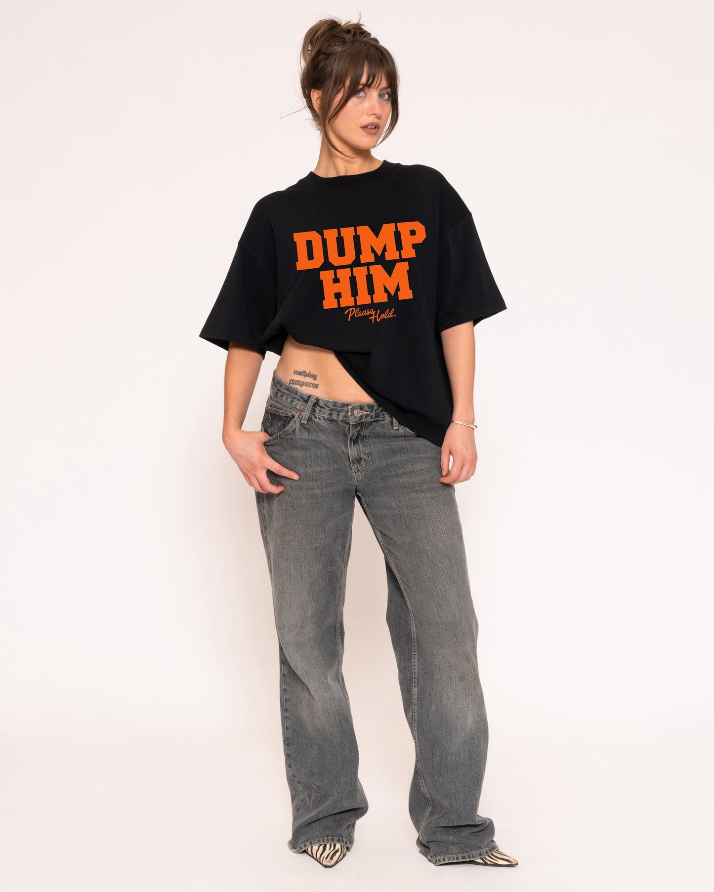 Dump Him Boxy Crop Tee