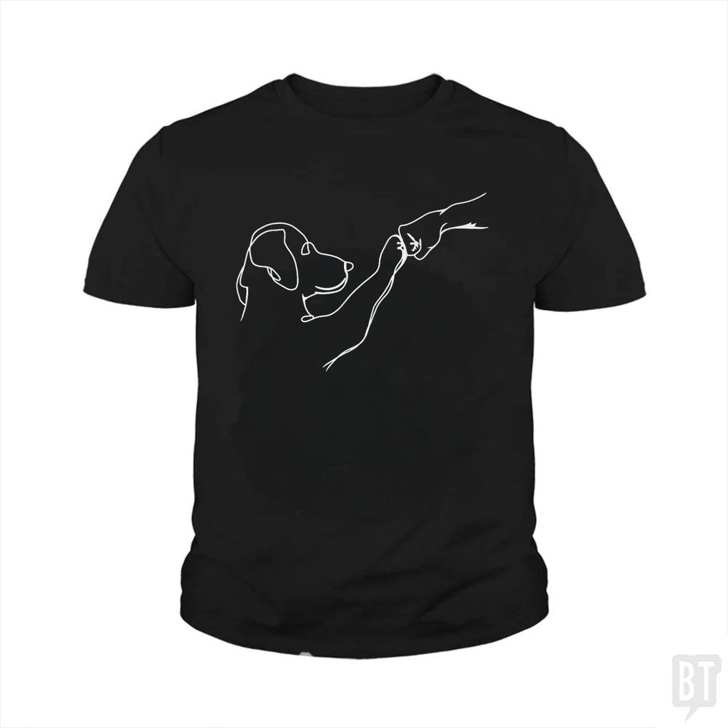 Dog and Human Fist Bump Kids Shirt