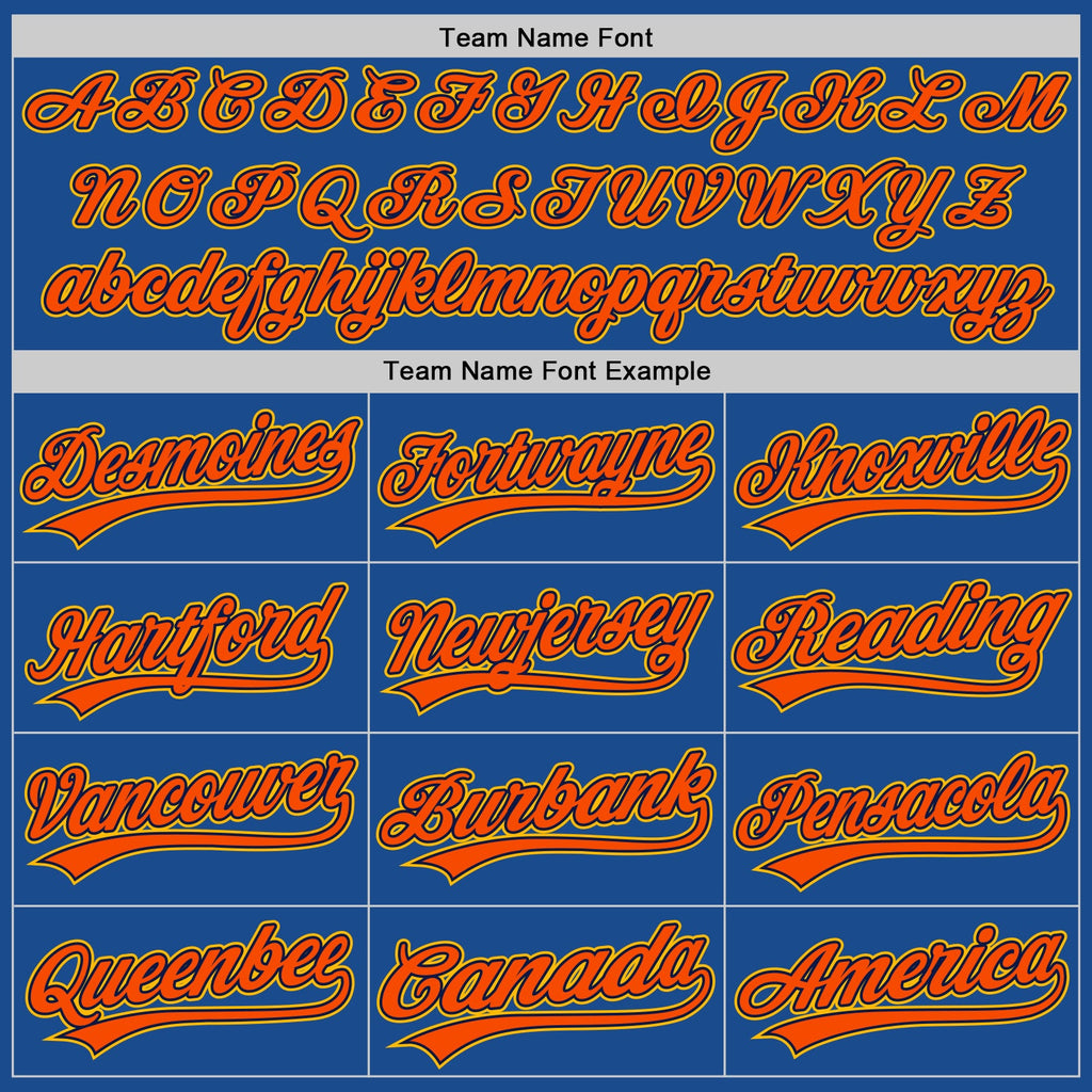 Custom Blue Gold Navy-Orange Authentic Throwback Baseball Jersey