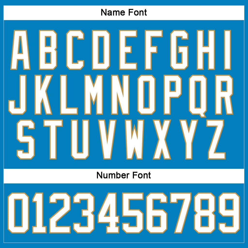 Custom Blue White-Old Gold Hockey Lace Neck Jersey
