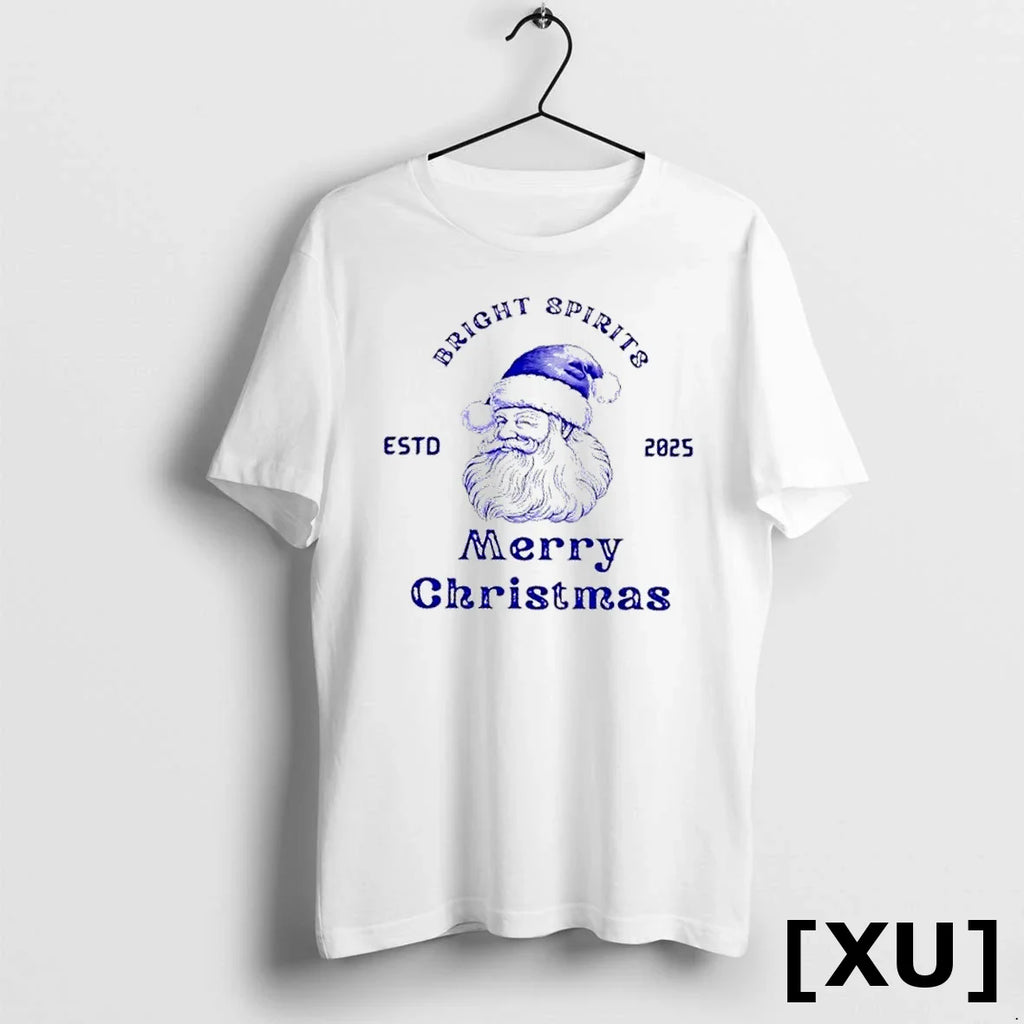 Bright Spirits Merry Christmas Estd 2025 Tshirts Sweater