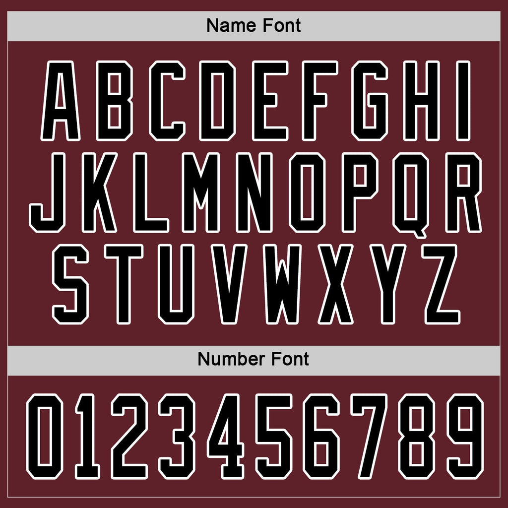 Custom Burgundy Black-White Hockey Jersey