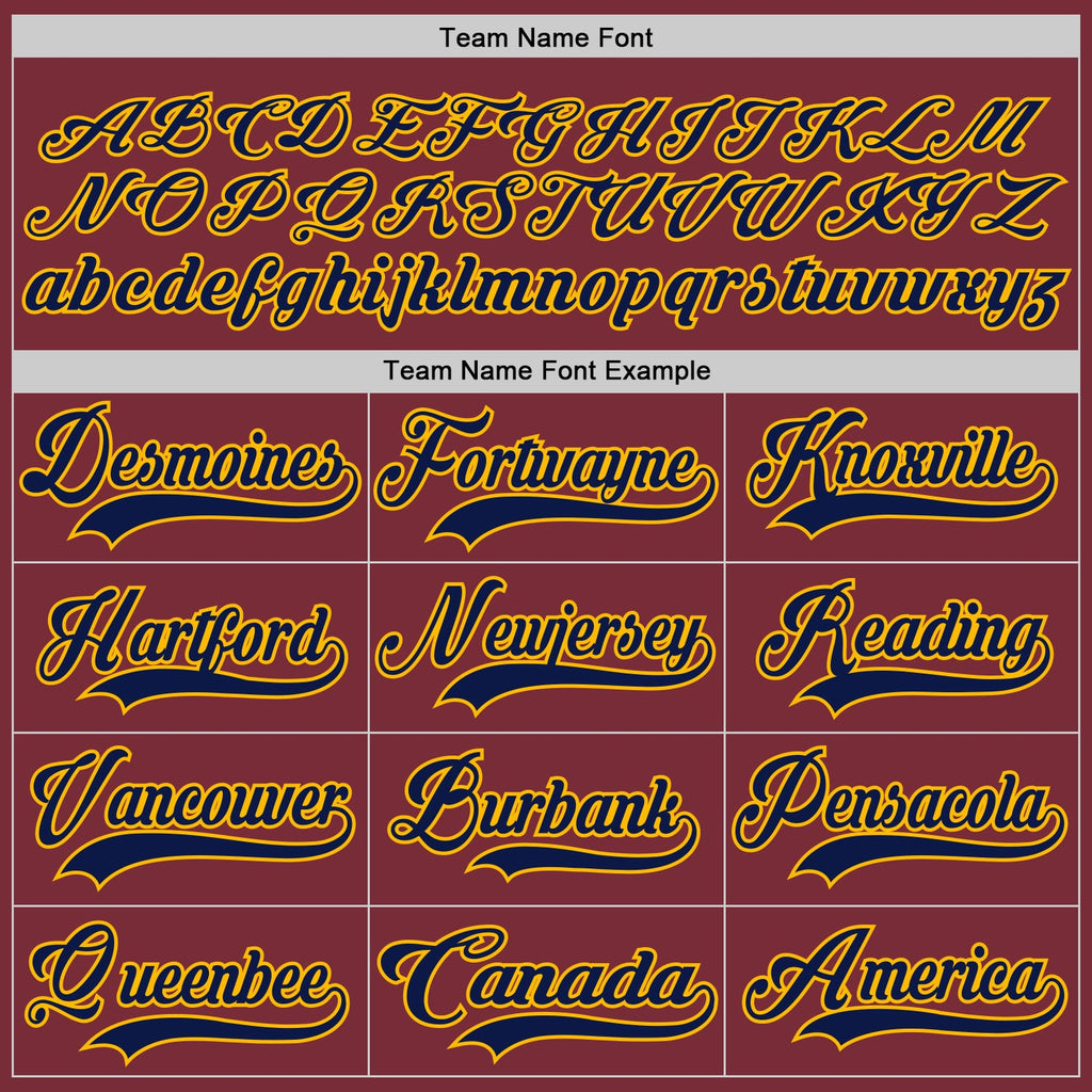 Custom Burgundy Navy-Gold Hockey Lace Neck Jersey