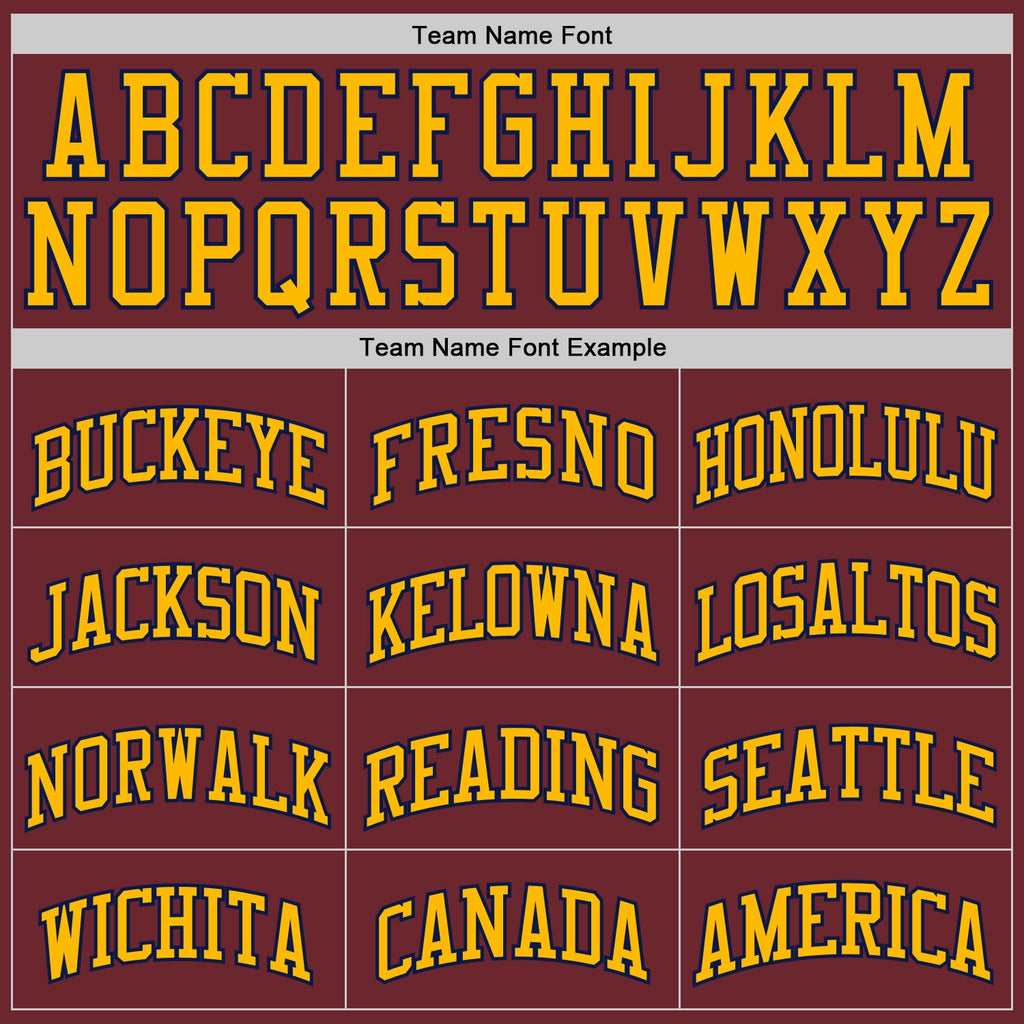 Custom Burgundy Navy-Gold Authentic Basketball Jersey