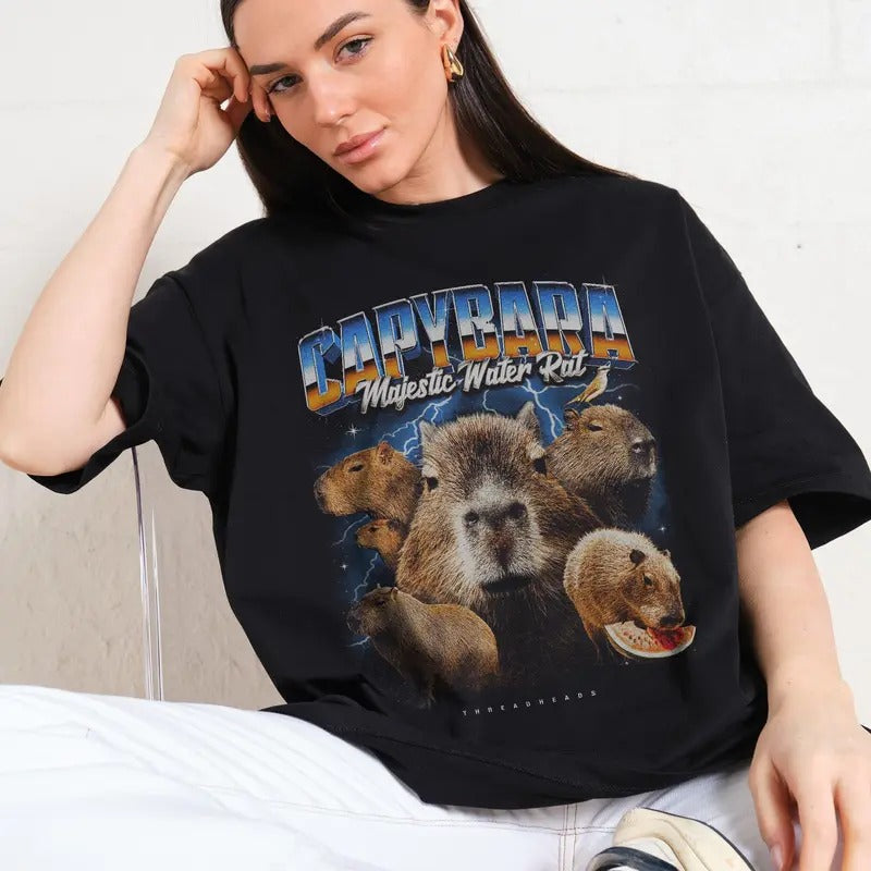 CAPYBARA WATER RAT Summer Cotton Cotton Menswear S 3XL Soft Top T-Shirts