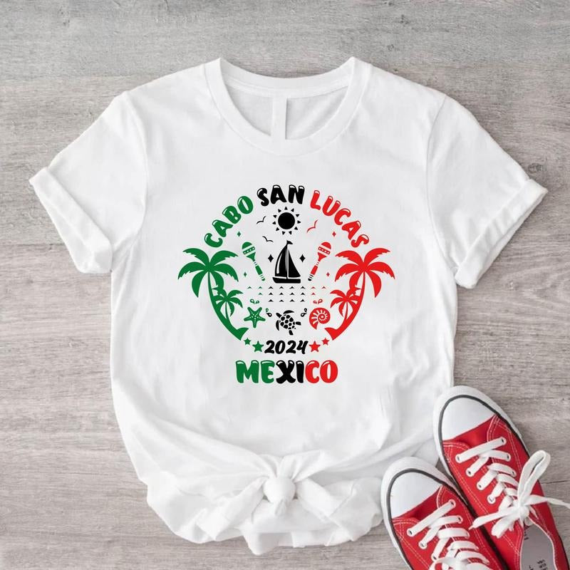 Cabo San Lucas Mexico 2024 Shirt Mexican Friends Trip Mexico Family Vacation Short Sleeve T-Shirts