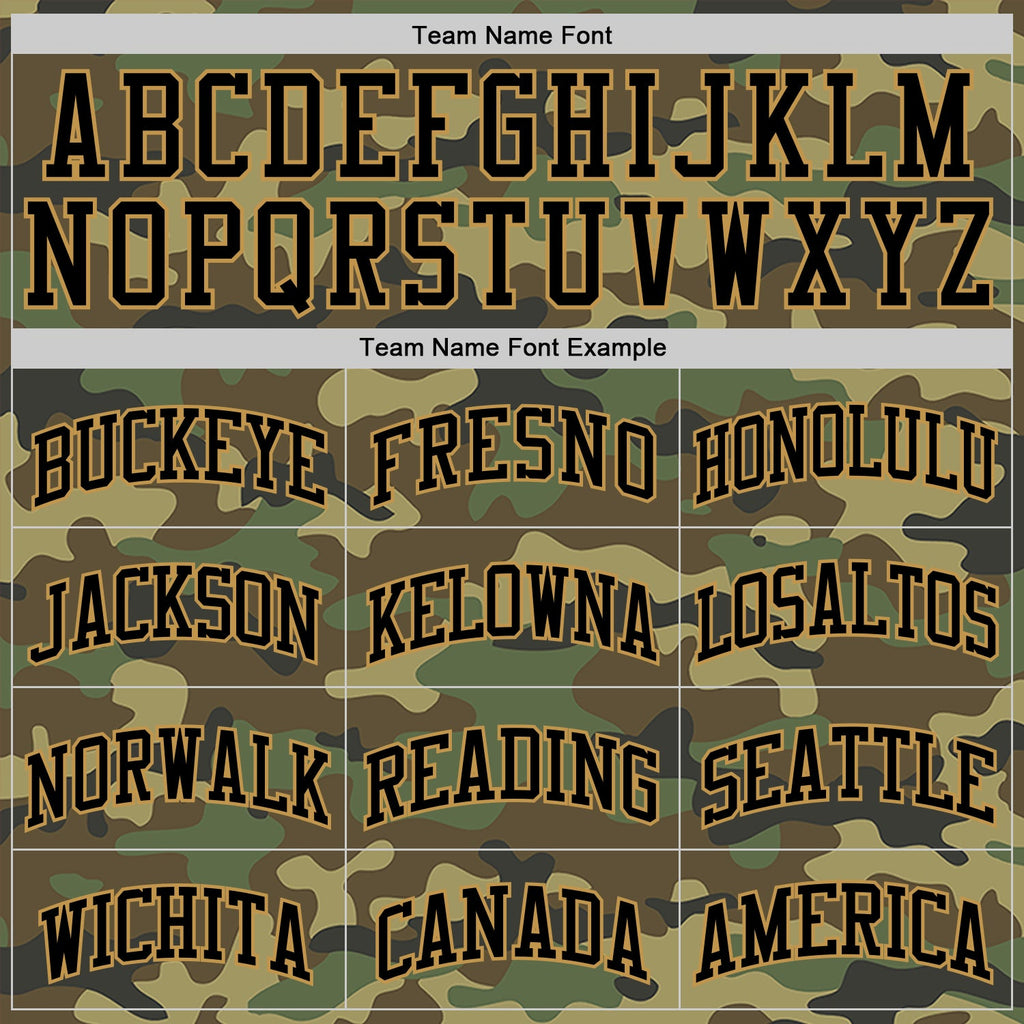 Custom Camo Black-Old Gold Authentic Salute To Service Basketball Jersey