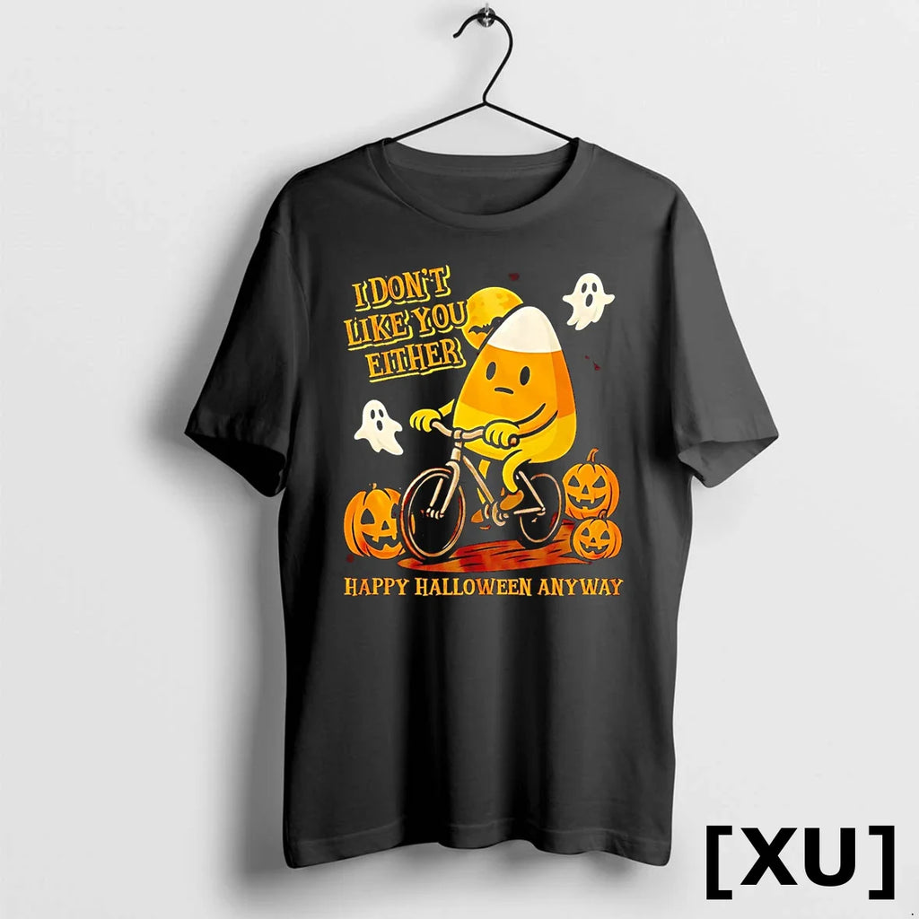 Candy Corn I Dont Like You Either Happy Halloween Anyway Tshirts Sweater