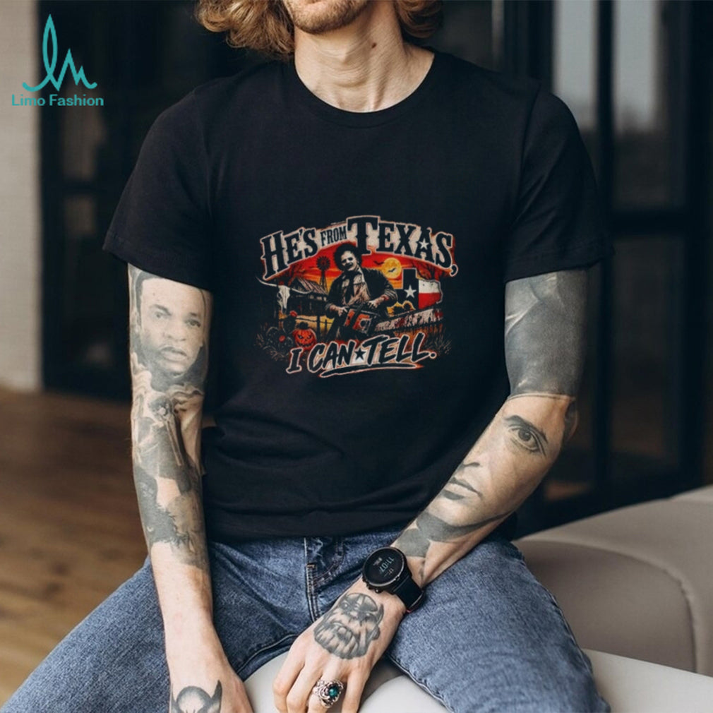 Chainsaw Killer Graphic he’s from Texas I can tell shirt