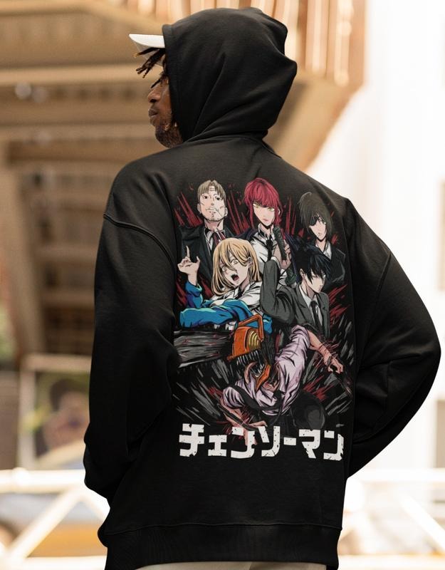 Chainsaw Man Denji Makima & Manga Back Pochita Anime T-Shirts