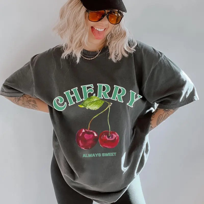Cherry Shirt Cute Boho Shirt Shirts Cool Shirts Fruit Shirts Shirts T-Shirts