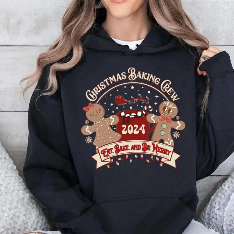 Cookie Baking Crew 2024 Matching Family Shirts Bakers Gingerbread Baker Xmas Cookies Team T-Shirts