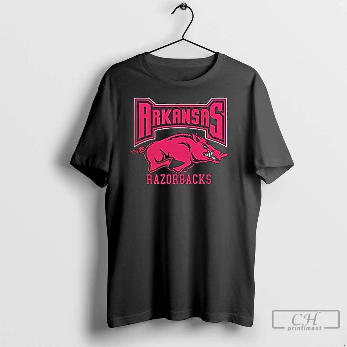 Classic Arkansas Razorbacks Football Pink Logo