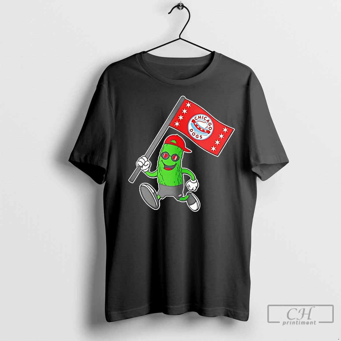 Classic Chicago Dogs Pickle Waving Flag